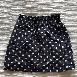 J. Crew Black and White Polka Dot Mini Skirt